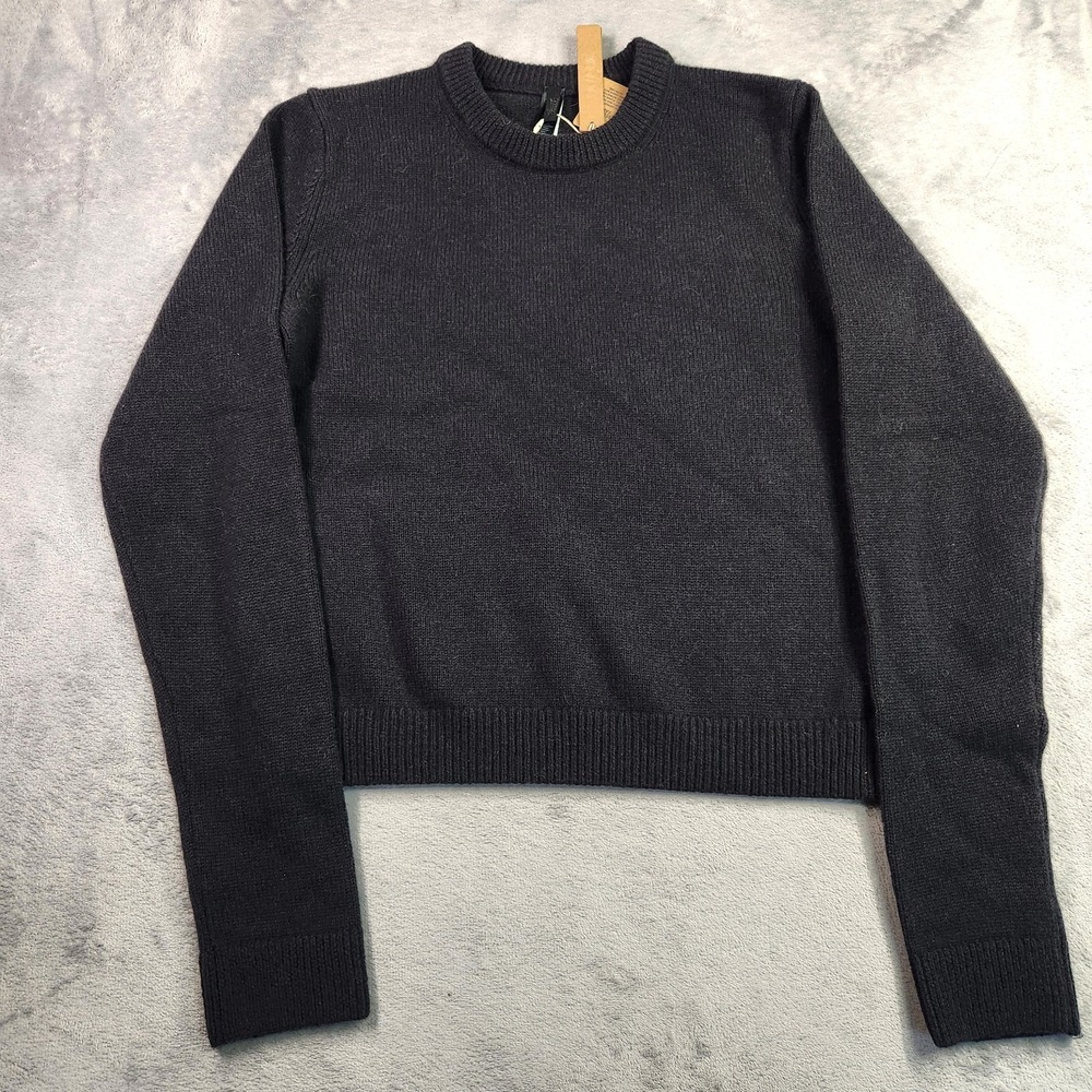 New Skims Wool Cashmere Crew Neck Sweater Onyx Black Size L Large Gift NWT